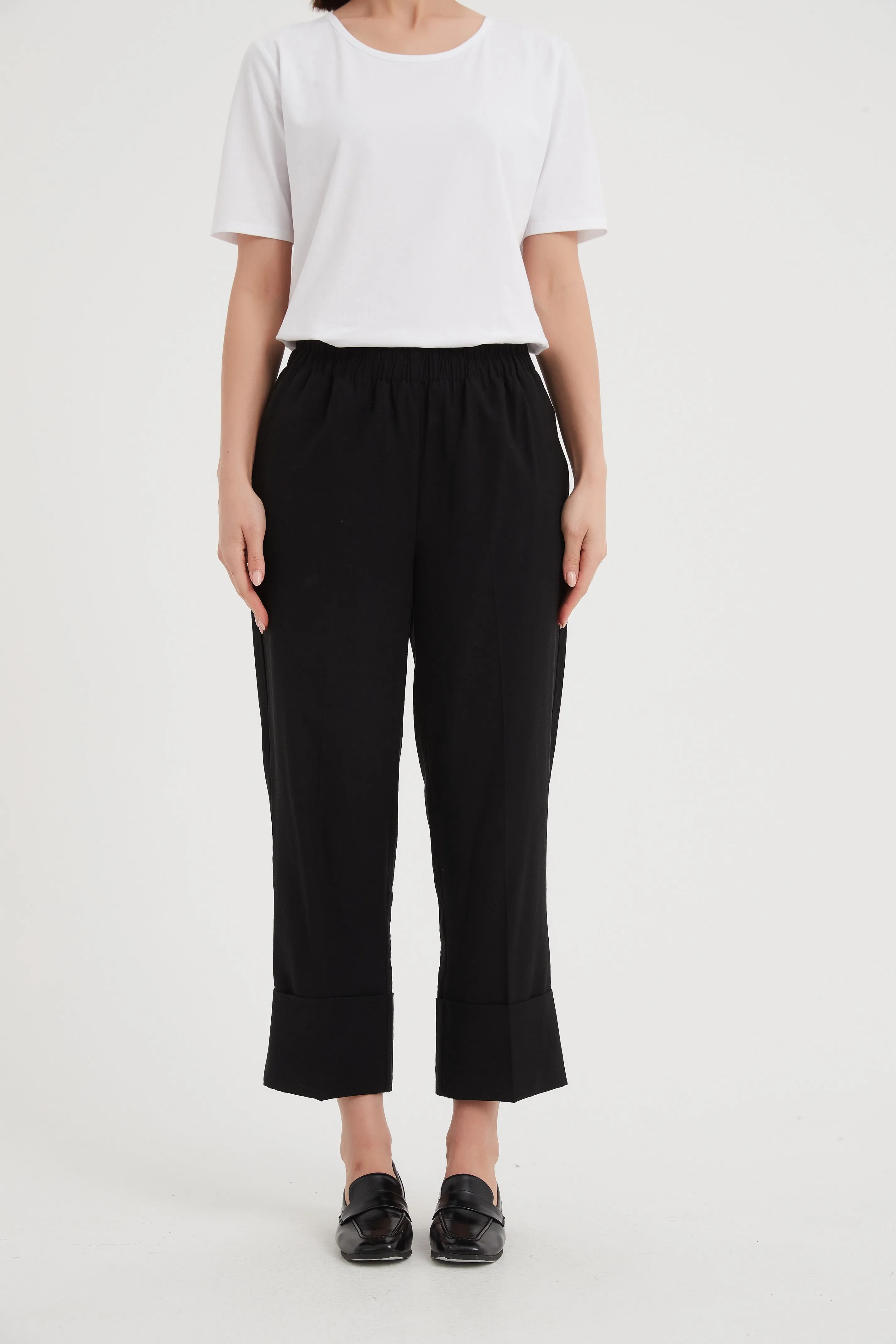 Tirelli - Deep Cuff Pants - Black