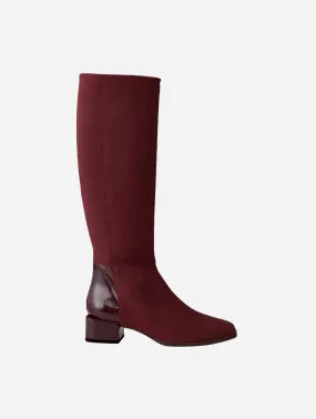 Village Vegan Leather High Boots | Maroon