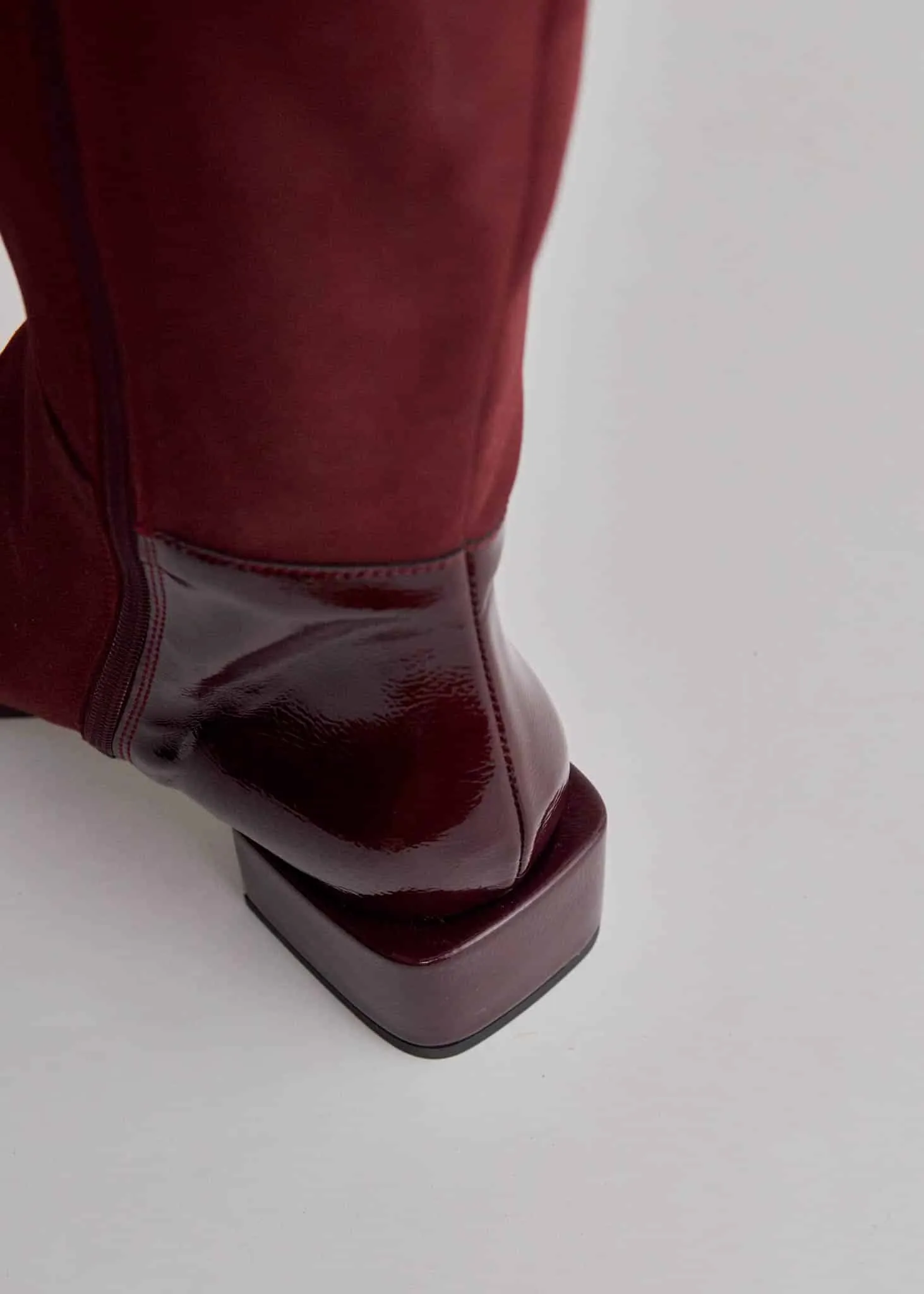 Village Vegan Leather High Boots | Maroon