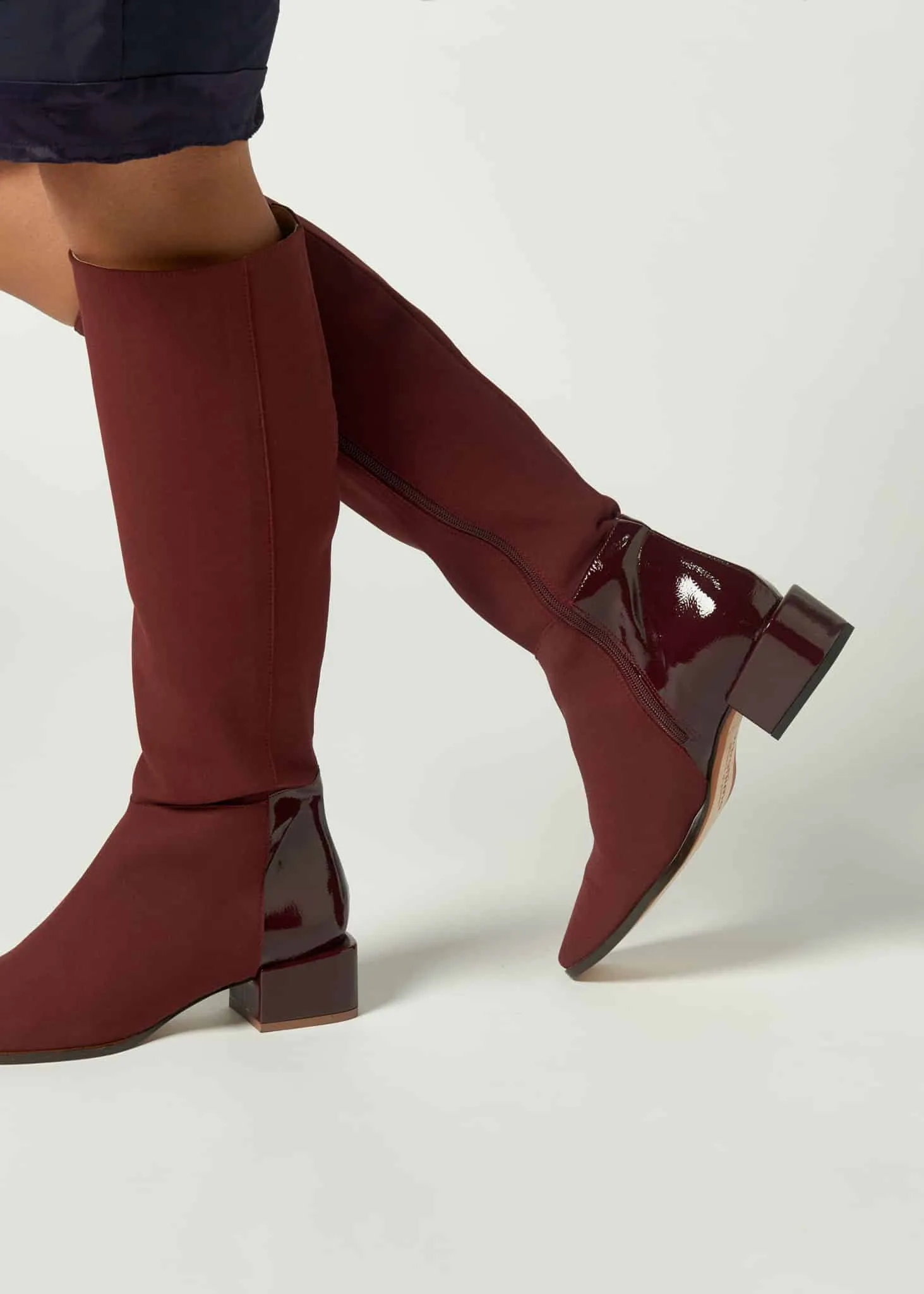 Village Vegan Leather High Boots | Maroon