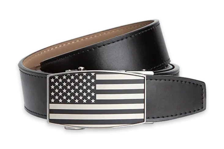 XL USA Flag Black Aston Black, 1 3/8 Strap, Dress Belt